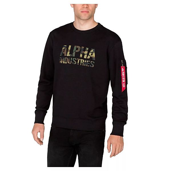 Alpha Industries Camo Print Sweatshirt S Black / Woodland günstig online kaufen