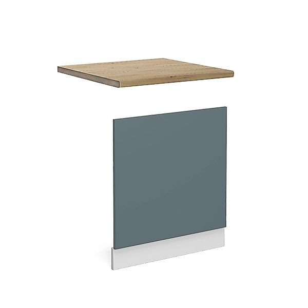 Vicco Frontblende R-Line Blau-Grau/Weiß AP Marmor günstig online kaufen