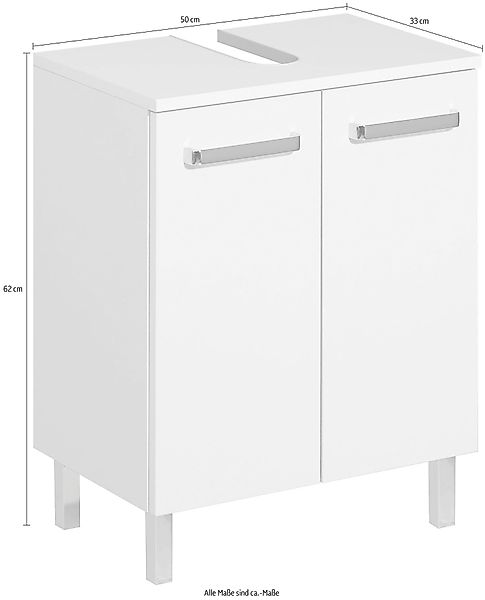 Saphir Waschbeckenunterschrank "Quickset Unterbeckenschrank mit 2 Türen, 50 günstig online kaufen