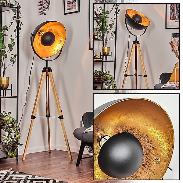 hofstein Stehlampe Stehlampe aus Holz/Metall in günstig online kaufen
