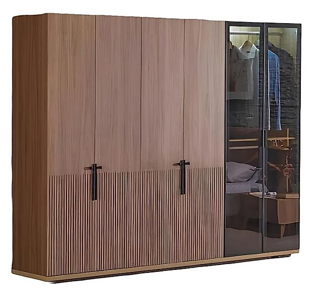 JVmoebel Kleiderschrank Schlafzimmer Kleiderschrank Holz Glas Modern (1-St. günstig online kaufen