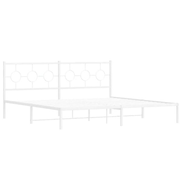 vidaXL Bettgestell mit Kopfteil Metall Weiß 200x200 cm 376282 günstig online kaufen