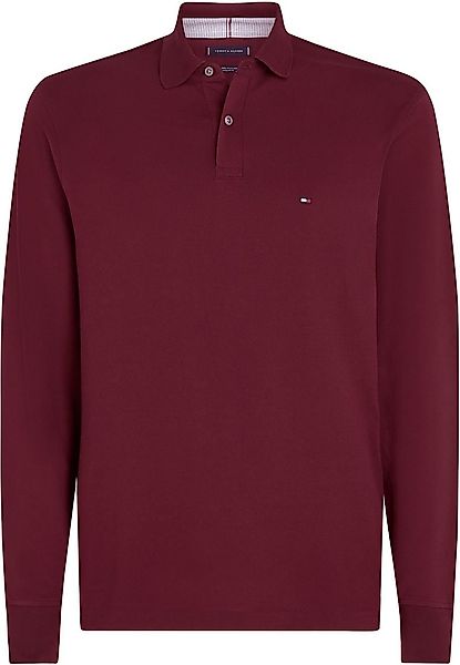 Tommy Hilfiger Longsleeve Polo Bordeaux Rot - Größe M günstig online kaufen