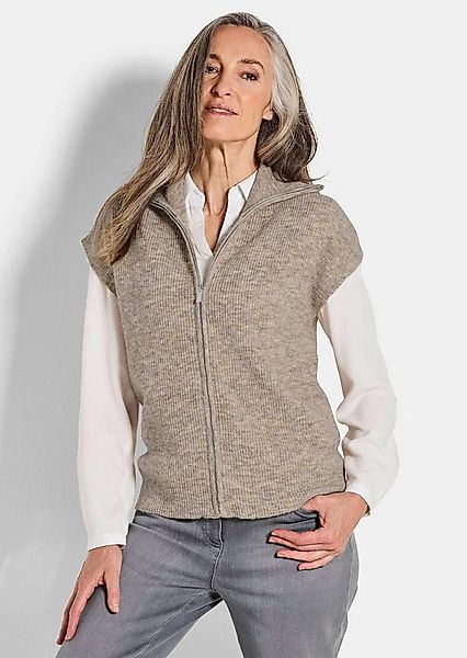 GOLDNER Kurzweste Melierte Weste mit Reißverschluss Feinstrick-Weste mit vi günstig online kaufen