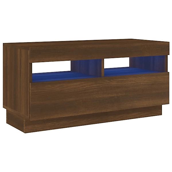 VidaXL TV-Schrank mit LED-Leuchten Braun Eichen-Optik 80x35x40 cm günstig online kaufen