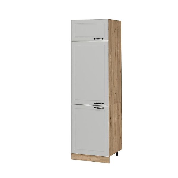 Vicco Kühlumbauschrank R-Line, Weiß Landhaus/Goldkraft Eiche, günstig online kaufen