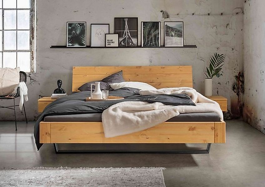 Natur24 Einzelbett Kiel Bett 160x200 cm Kiefernholz Metall günstig online kaufen