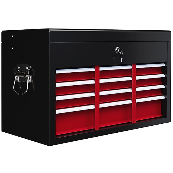 HOMCOM Werkzeugkasten Werkzeugkoffer Stahl Rot 60L x 26B x 34H cm günstig online kaufen