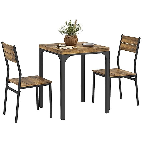 HOMCOM Essgruppe Sitzgruppe Küchentisch mit Metallgestell, günstig online kaufen