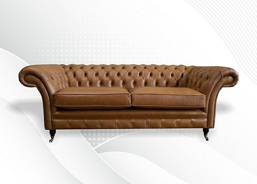 Xlmoebel Sofa Neu Chesterfield Ledersofa in braunem Polsterdesign für das W günstig online kaufen