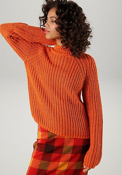 Aniston CASUAL Strickpullover mit Rollkante am Stehkragen günstig online kaufen