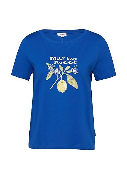 s.Oliver Kurzarmshirt T-Shirt Baumwoll-T-Shirt mit Frontprint und Paillette günstig online kaufen