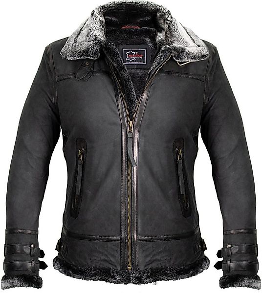MDM Lederjacke Damen Fell Lederjacke Mit einem Fell Gefüttert günstig online kaufen