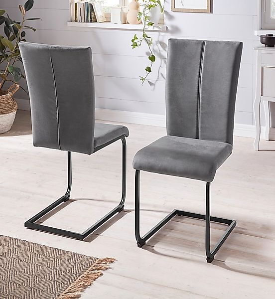 Home affaire Freischwinger »Oliver«, (Set), 2 St., Microfaser, Stuhl belast günstig online kaufen