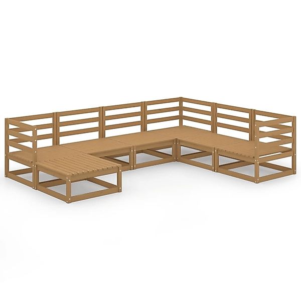 vidaXL 7-tlg Garten-Lounge-Set Honigbraun Massivholz Kiefer Modell 14 günstig online kaufen