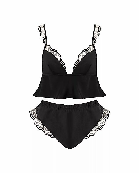 Bluebella Marabel luxuriöses Camisole- und Shorts-Set Schwarz/Durchsichtig günstig online kaufen