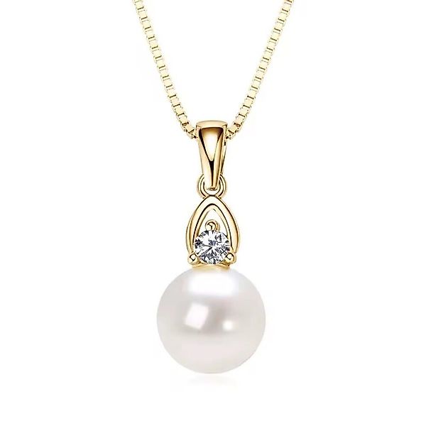 ROUGEMONT Perlenkette Damen Perlenkette Halskette Moissanit günstig online kaufen