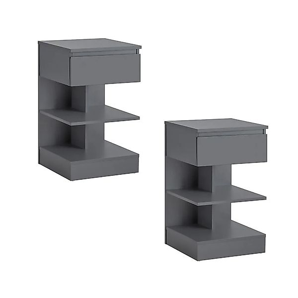 SoBuy 2er Set Nachttisch mit Schublade und 2 Ablagen Beistelltisch 39x65x39 günstig online kaufen