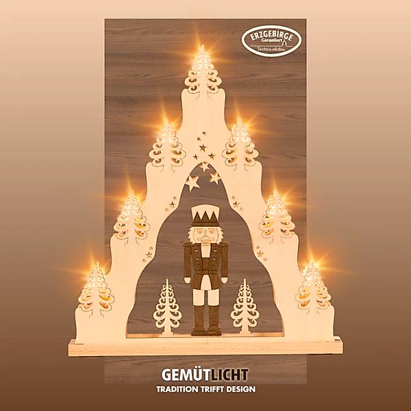 Weigla Schwibbogen »Nussknacker, Lichterspitze aus Holz, NATUR-BRAUN, Made günstig online kaufen