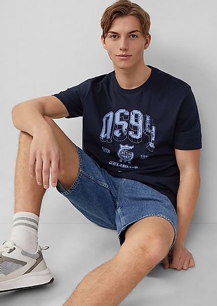 QS Kurzarmshirt T-Shirt mit Frontprint Artwork günstig online kaufen