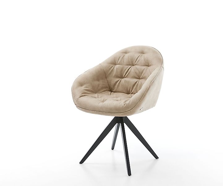 Esszimmerstuhl Gaio-Flex Mikrofaser Beige Vintage Kreuzgestell kantig Schwa günstig online kaufen