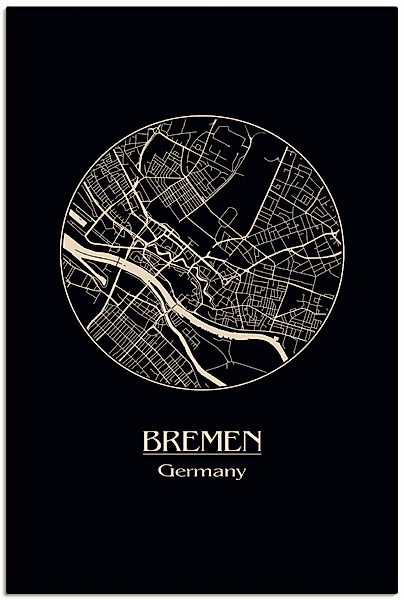 Artland Wandbild »Retro Karte Bremen Deutschland Kreis«, Deutschland, (1 St günstig online kaufen