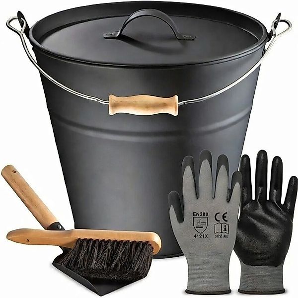 BLACK OAK Ascheeimer FOGO 10L mit Deckel, Schaufel und Feger – Großer Asche günstig online kaufen