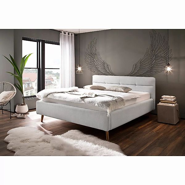 home24 meise.möbel Polsterbett Lotte 160x200 cm Webstoff Hellgrau mit Bettk günstig online kaufen
