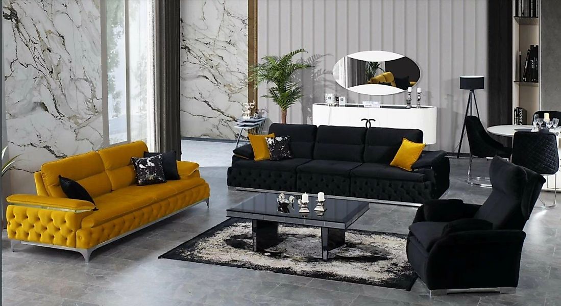 JVmoebel Sofa Sofagarnitur 3+3+1 Sitzer Sofa Couch Polster Garnitur Couch, günstig online kaufen