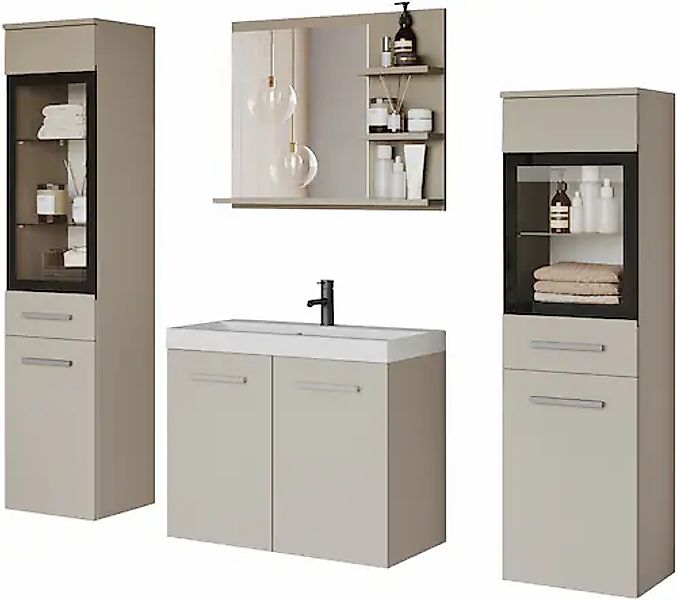 welltime Badmöbel-Set »MADRIT« Komplett-Set, mit Waschbecken, 5 Stk. tlg. günstig online kaufen