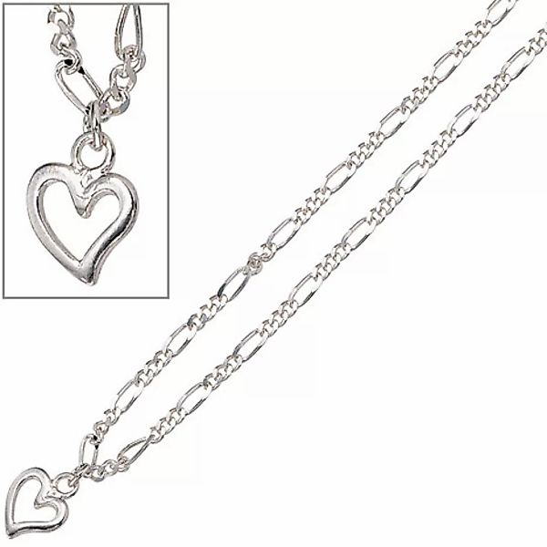 SIGO Fußkettchen Fußkette Herz 925 Sterling Silber Federring günstig online kaufen