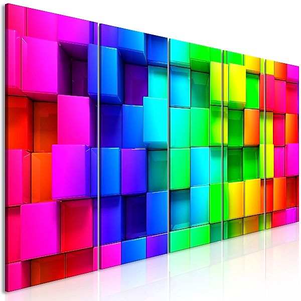 Wandbild - Colourful Cubes (5 Parts) Narrow günstig online kaufen