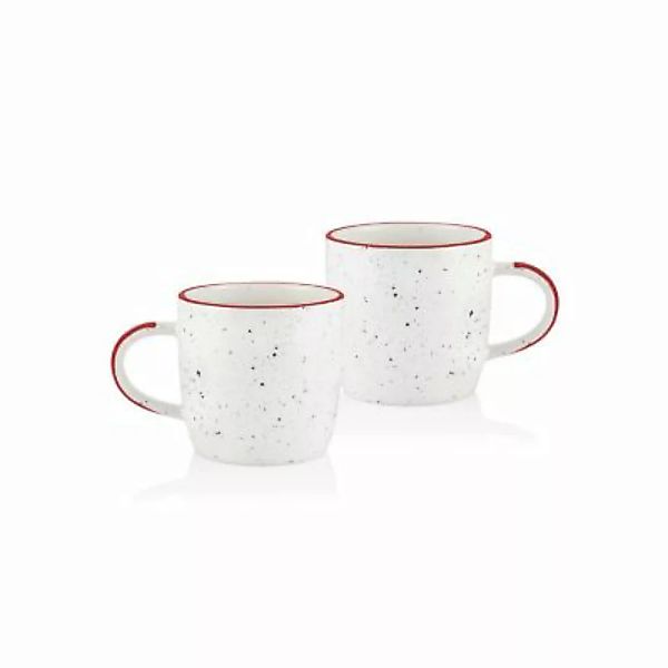 THE MIA Kaffeetasse 2er Set Dots - rot weiß günstig online kaufen
