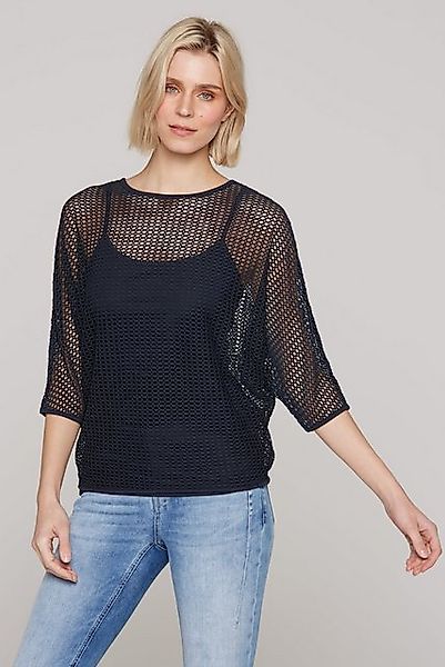 SOCCX Sweatshirt SOCCX Mesh-Sweatshirt mit tonigem Top in Deep Sea (1-tlg) günstig online kaufen