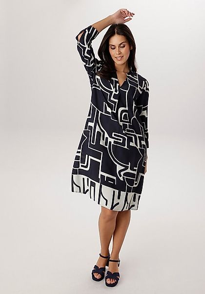 Aniston SELECTED Blusenkleid mit abstraktem, labyrinthartigem Linienmuster günstig online kaufen