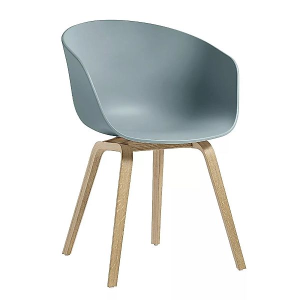 HAY - About a Chair AAC 22 Armlehnstuhl Eiche geseift - staubblau/Sitzschal günstig online kaufen