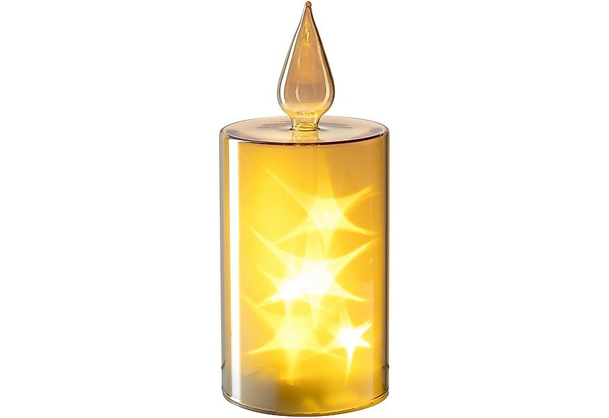 LEONARDO LED Dekolicht Capanna, Glaskerze in festlichem Design mit Lüsterte günstig online kaufen