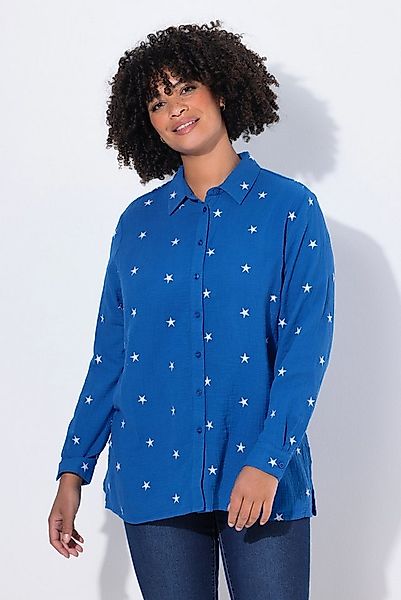 Angel of Style Hemdbluse Musselin-Bluse oversized Sternen-Stickerei günstig online kaufen