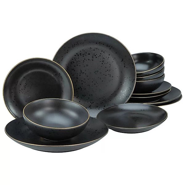 CreaTable Tafelservice Industrial schwarz Keramik günstig online kaufen