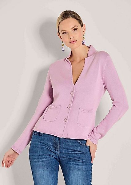 MADELEINE Strickjacke Eleganter Blazer mit feinem Glattstrick Jacke mit Rev günstig online kaufen