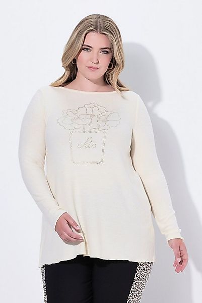 MIAMODA Strickpullover Pullover A-Linie Glitzersteinchen Langarm günstig online kaufen