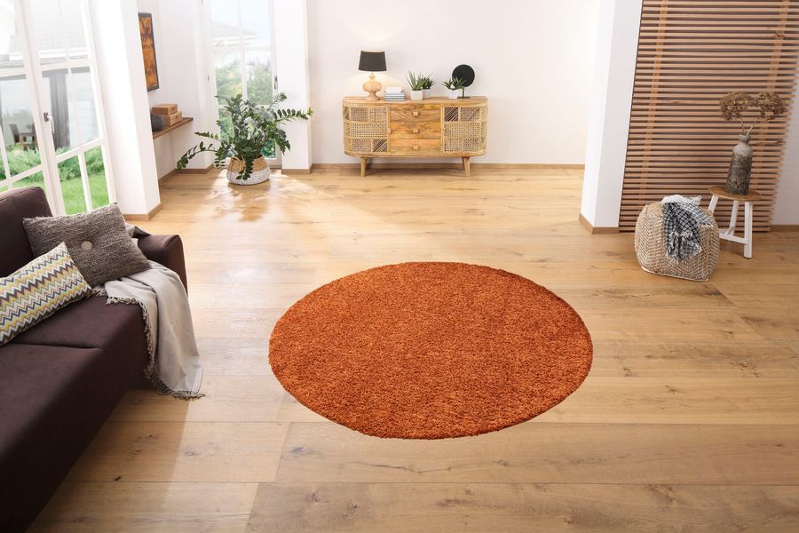 my home Teppich "Viva Teppich rund" rund 45 mm Höhe Uni-Farben, einfarbig, günstig online kaufen