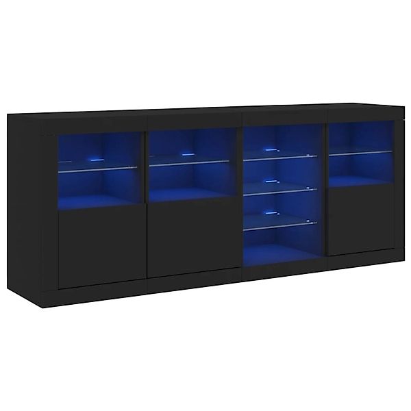vidaXL Sideboard mit LED-Leuchten Schwarz 164x37x67 cm 3209052 günstig online kaufen