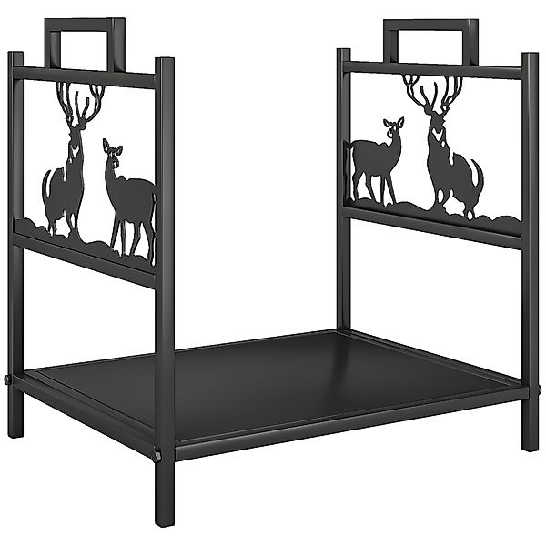 Outsunny Kaminholzregal für innen 42,5 x 33,5 x 43 cm Brennholzregal mit Re günstig online kaufen