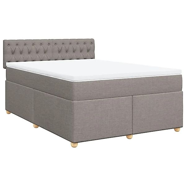 vidaXL Boxspringbett mit Matratze Taupe 140x200 cm Stoff 3289014 günstig online kaufen
