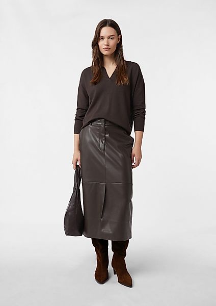 comma Midirock Rock Midi-Rock in Glattleder-Optik günstig online kaufen