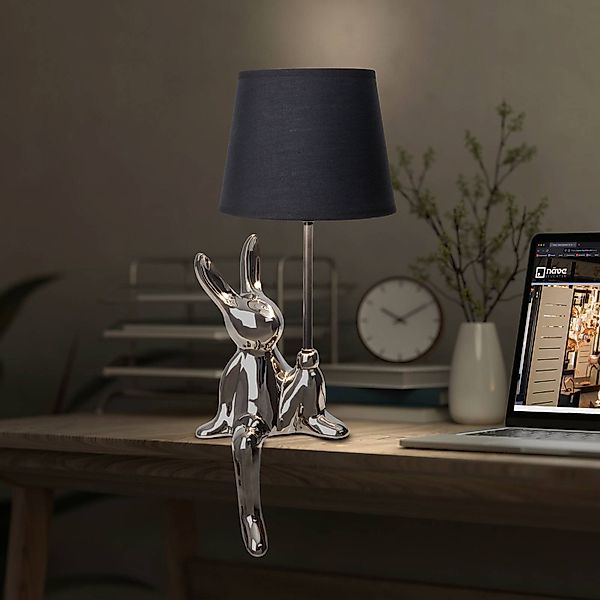 näve Tischleuchte Helge Hase, ohne Leuchtmittel, Osterhase, Keramikfuß, Tex günstig online kaufen