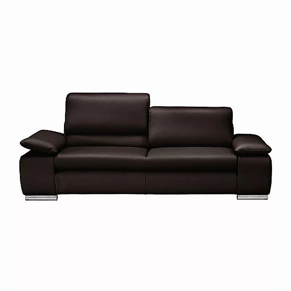 home24 Fredriks Sofa Masca 3-Sitzer Mokka Echtleder 232x78x96 cm (BxHxT) Mo günstig online kaufen
