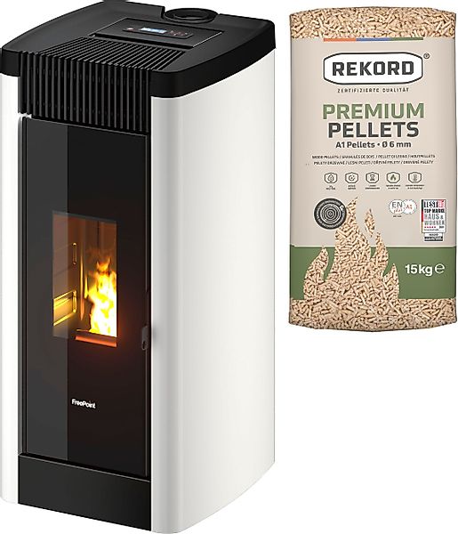 Freepoint Pelletofen Steel 9 Metall weiss, günstig online kaufen