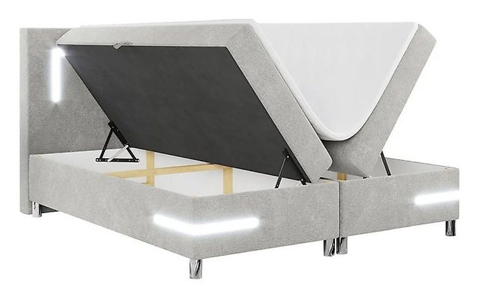 DB-Möbel Boxspringbett "APOLLO" mit LED, Bettkasten, Funktionsbett mit Topp günstig online kaufen